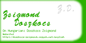 zsigmond doszkocs business card